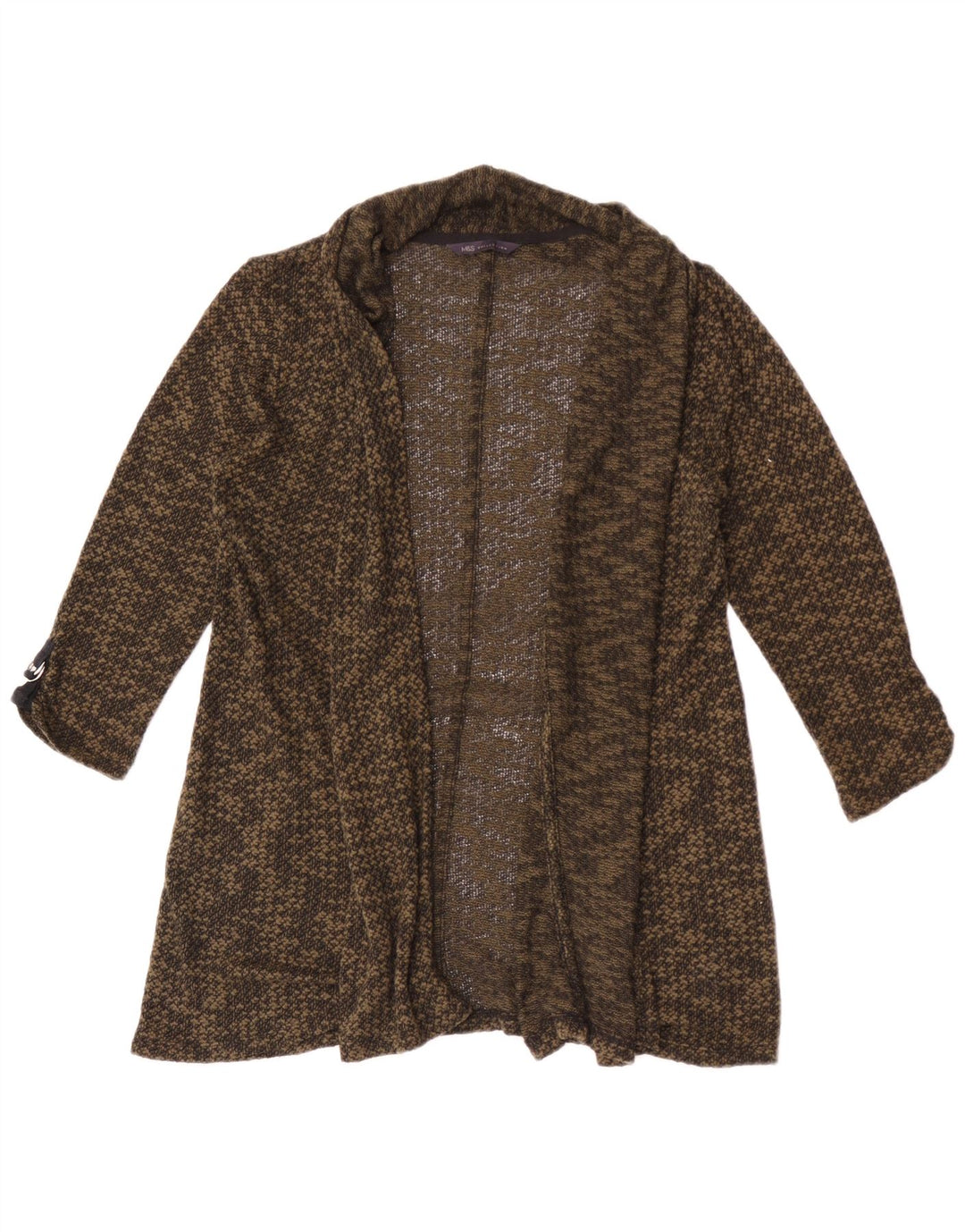 Maglione cardigan con maniche a 3/4 da donna Marks & Spencer UK 12 Medio Cachi