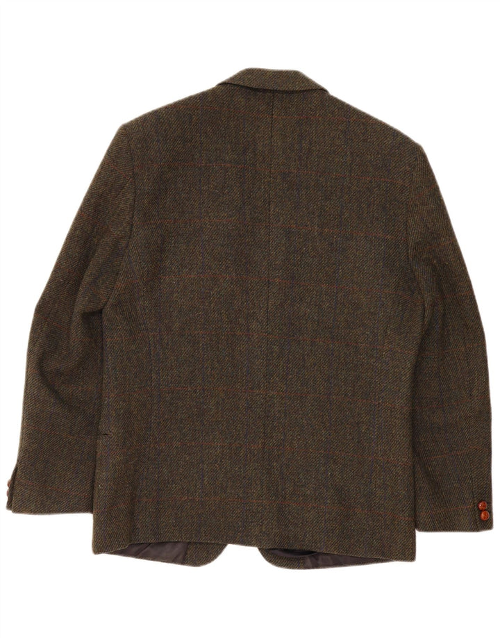Giacca blazer vintage da uomo a 2 bottoni IT 50 grande lana kaki