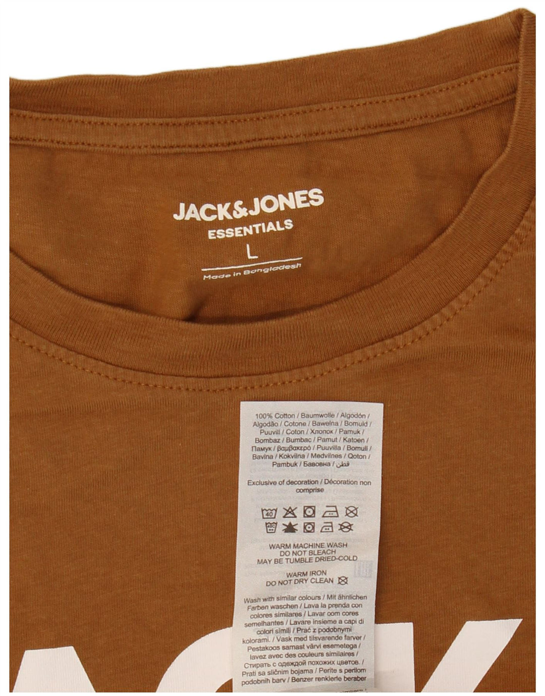 JACK & JONES T-shirt grafica da donna grande in cotone marrone