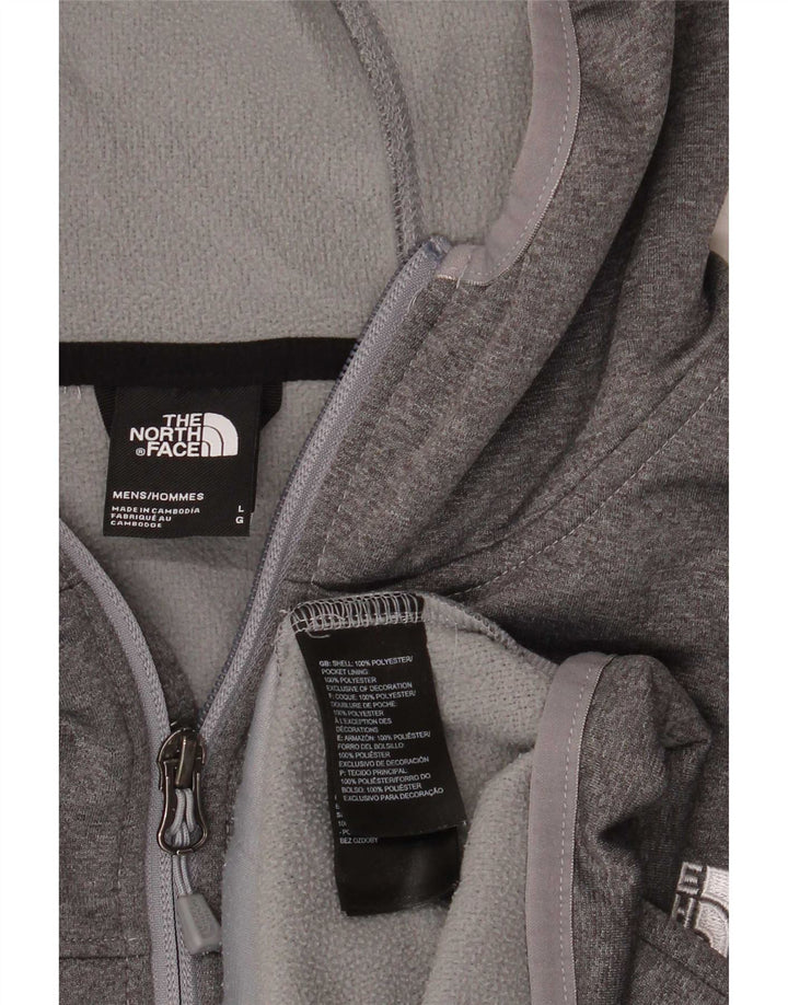 Maglione con cappuccio e zip da uomo The North Face grande poliestere grigio