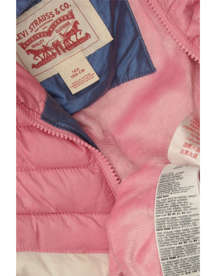 Giacca imbottita con cappuccio Levi's per ragazze 13-14 anni in poliestere color block blu