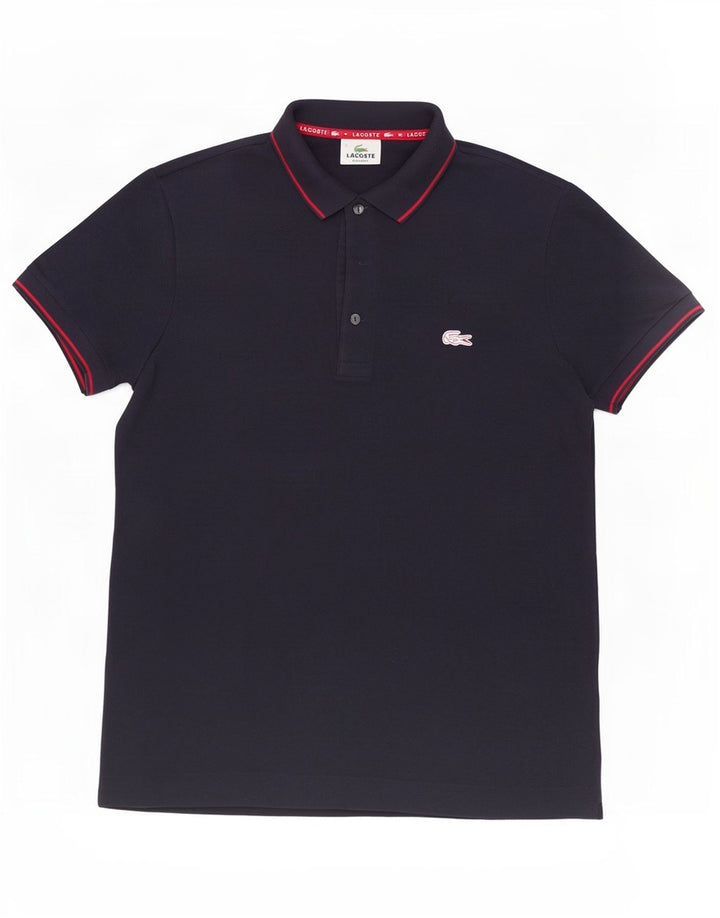 Polo Lacoste da uomo vestibilità regolare taglia 3 piccola in cotone blu navy