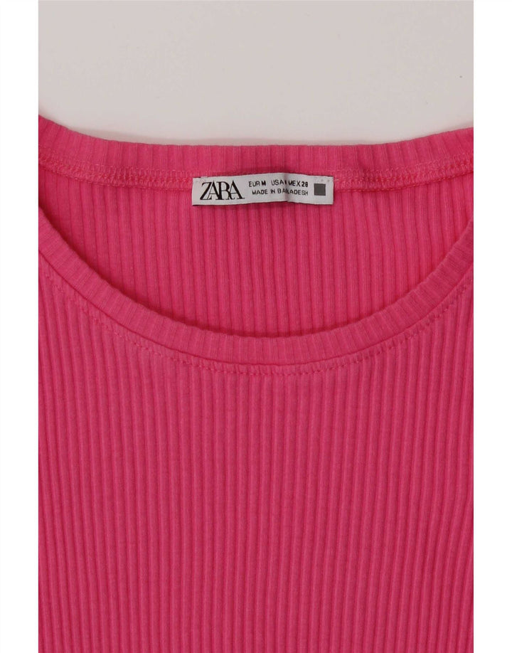 Zara Womens T-Shirt Top UK 12 Medium Pink
