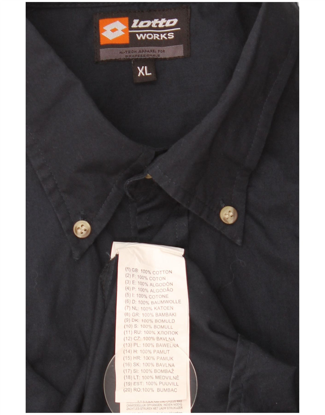 Camicia a maniche corte da uomo LOTTO XL in cotone blu navy