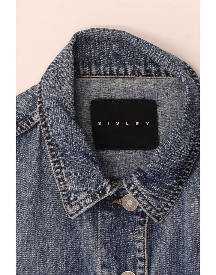 Giacca in denim da donna Sisley UK 14 cotone blu medio