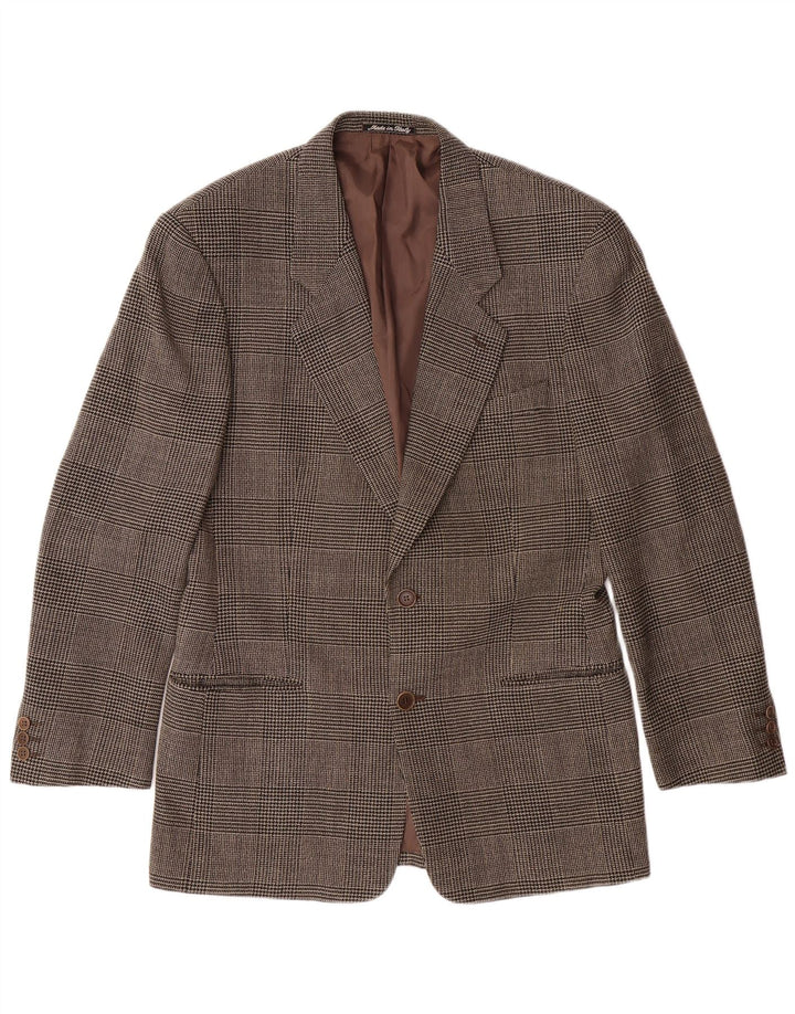 GIORGIO ARMANI Giacca Blazer da Uomo a 2 Bottoni IT 48 a quadri Marrone Medio