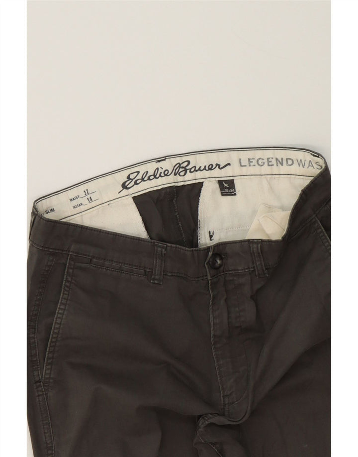 EDDIE BAUER Mens Slim Chino Trousers W32 L34 Grey Cotton Vintage Eddie Bauer and Second-Hand Eddie Bauer from Messina Hembry 