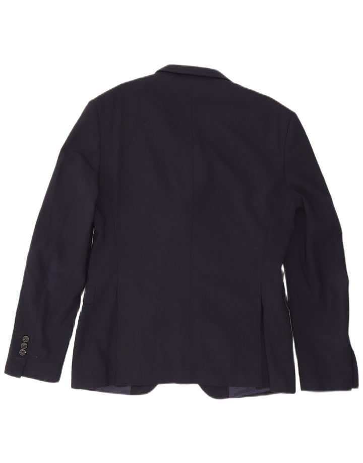 Giacca blazer da uomo a 2 bottoni Zara EU 50 medio blu navy in poliestere