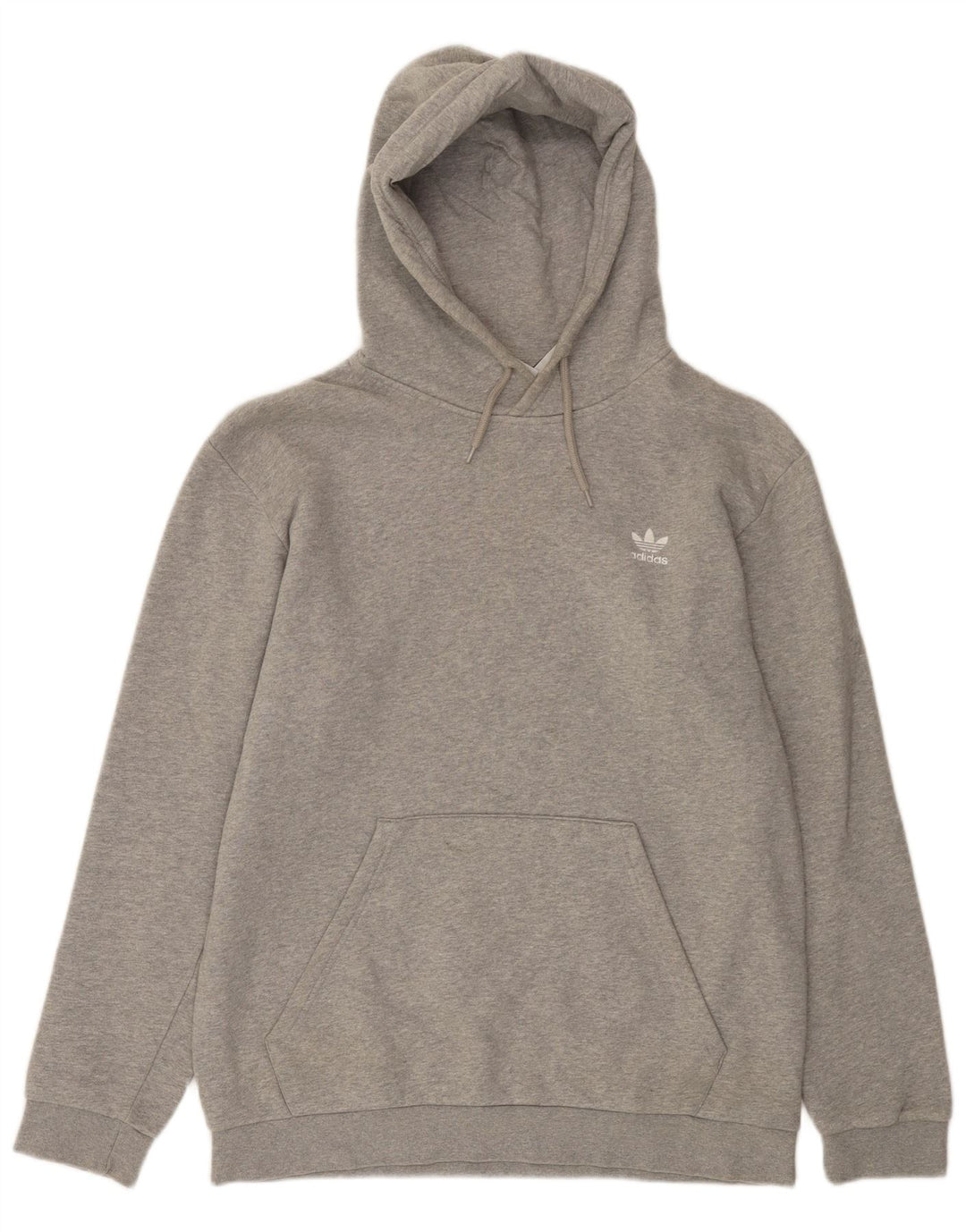 Maglione con cappuccio da uomo ADIDAS grande in cotone grigio