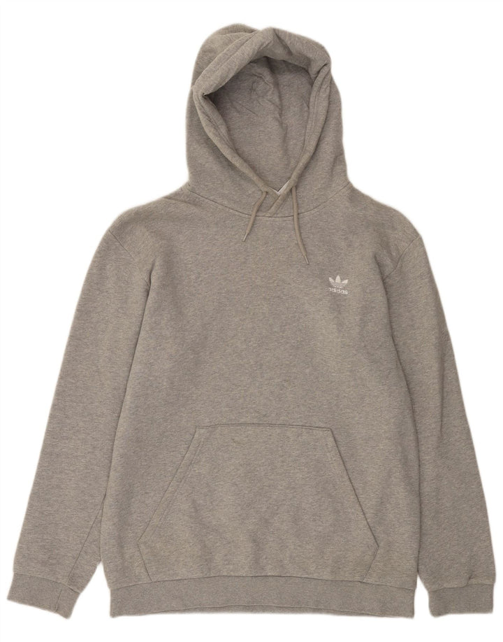 Maglione con cappuccio da uomo ADIDAS grande in cotone grigio