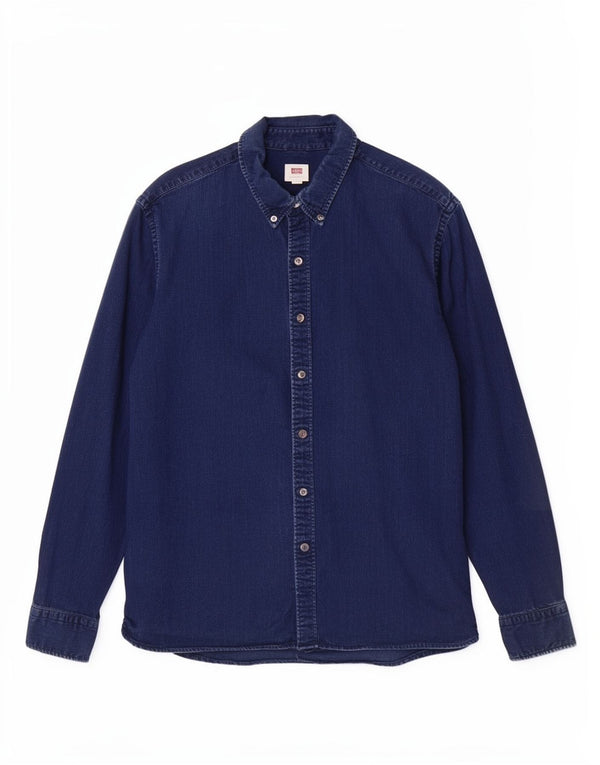 Camicia di jeans da uomo Levi's XL in cotone blu