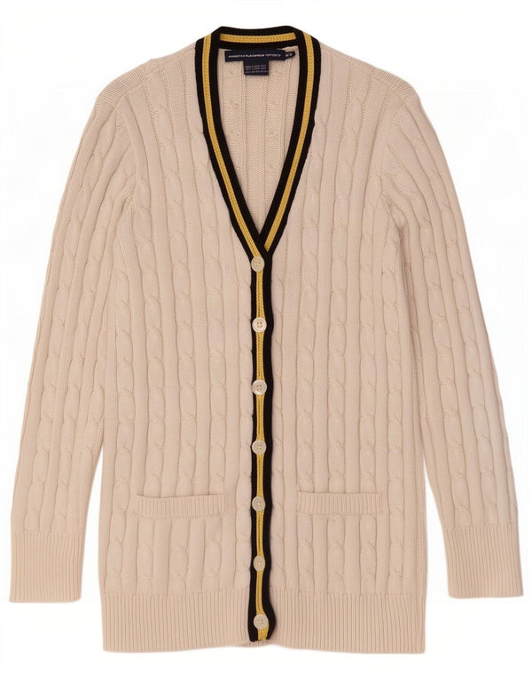 Ralph Lauren Womens Cardigan Sweater UK 14 Medium White Cotton