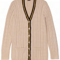 Maglione cardigan da donna Ralph Lauren UK 14 cotone bianco medio