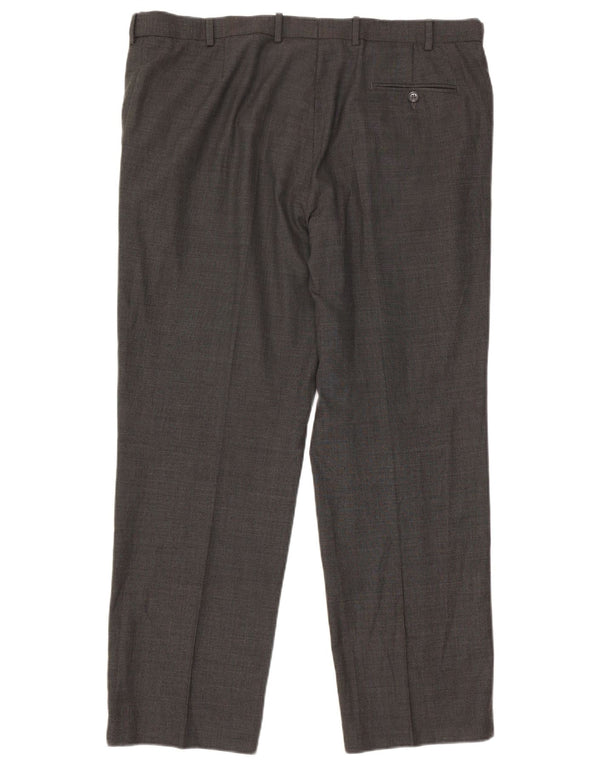 Pantaloni casual dritti da uomo Marks & Spencer W40 L31 lana grigia