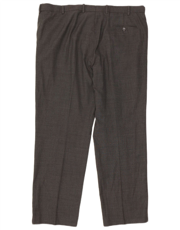 Pantaloni casual dritti da uomo Marks & Spencer W40 L31 lana grigia