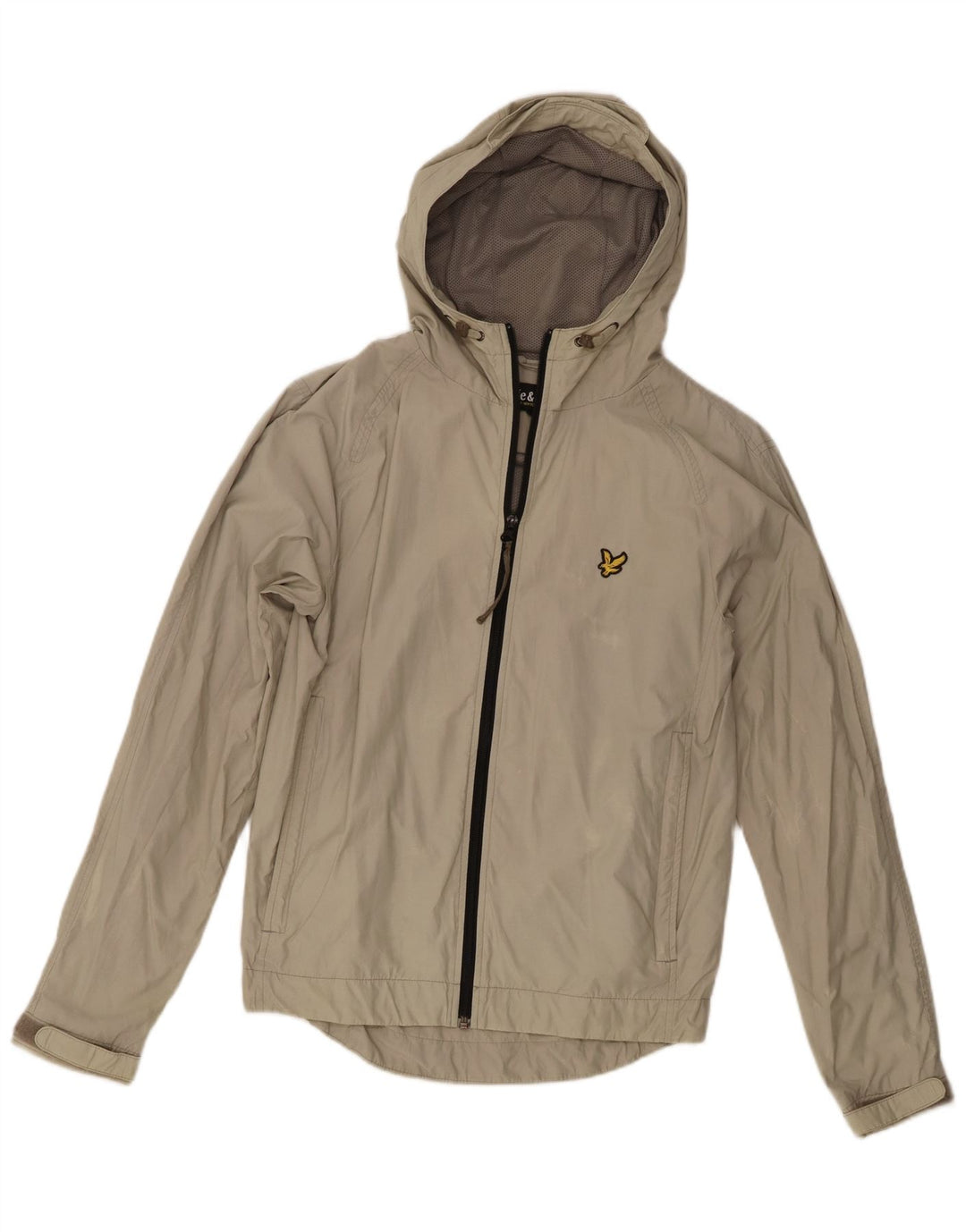 Giacca antipioggia con cappuccio da uomo Lyle & Scott UK 36 piccola in nylon beige