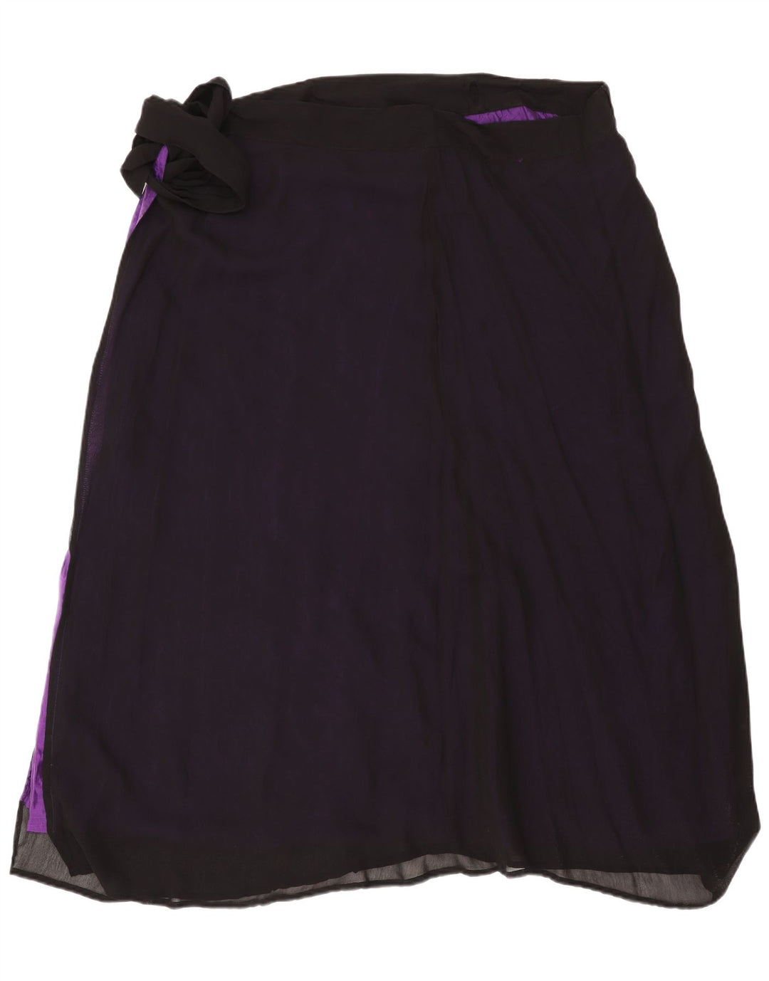 Gonna a portafoglio da donna vintage taglia unica W48 in viscosa nera