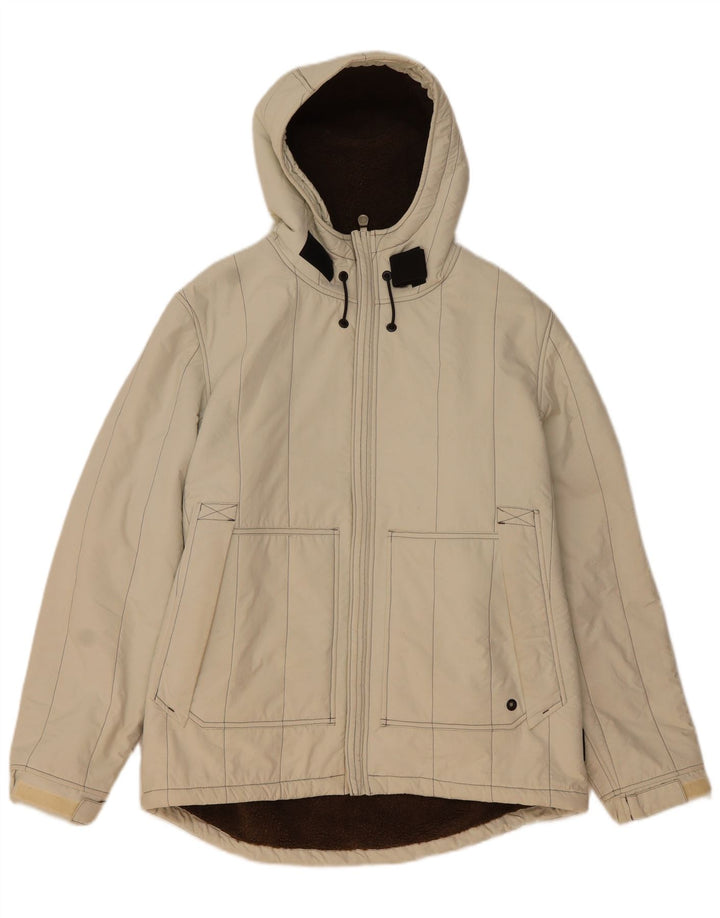 Giacca imbottita in sherpa con cappuccio da uomo Murphy & Nye UK 40 grande Beige