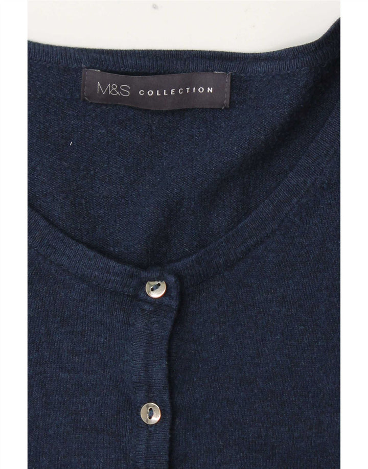 Maglione cardigan da donna Marks & Spencer UK 14 grande blu navy
