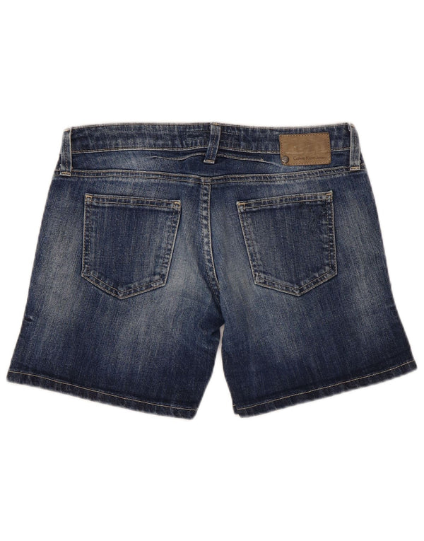 Pantaloncini di jeans super bassi da donna Calvin Klein Jeans W27 piccoli in cotone blu