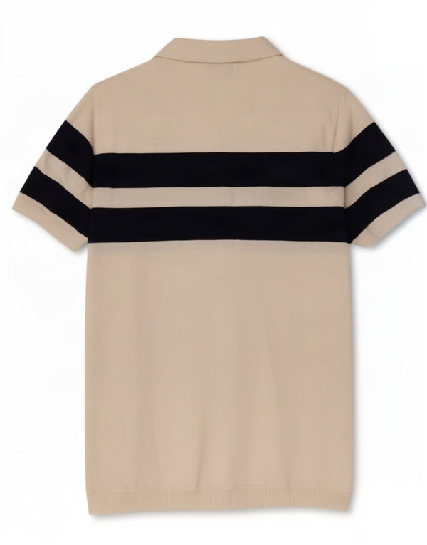 Maglione Zara da uomo a maniche corte con collo a polo, grande, color block bianco