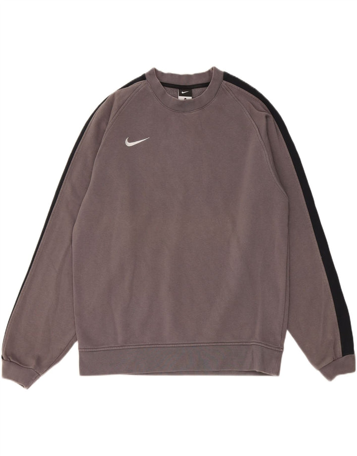 Felpa da uomo Nike Maglione grande in cotone color block grigio