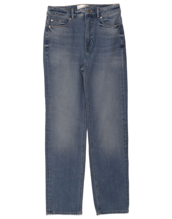 Jeans dritti Marks & Spencer da donna Sienna UK 10 piccoli W27 L27 blu
