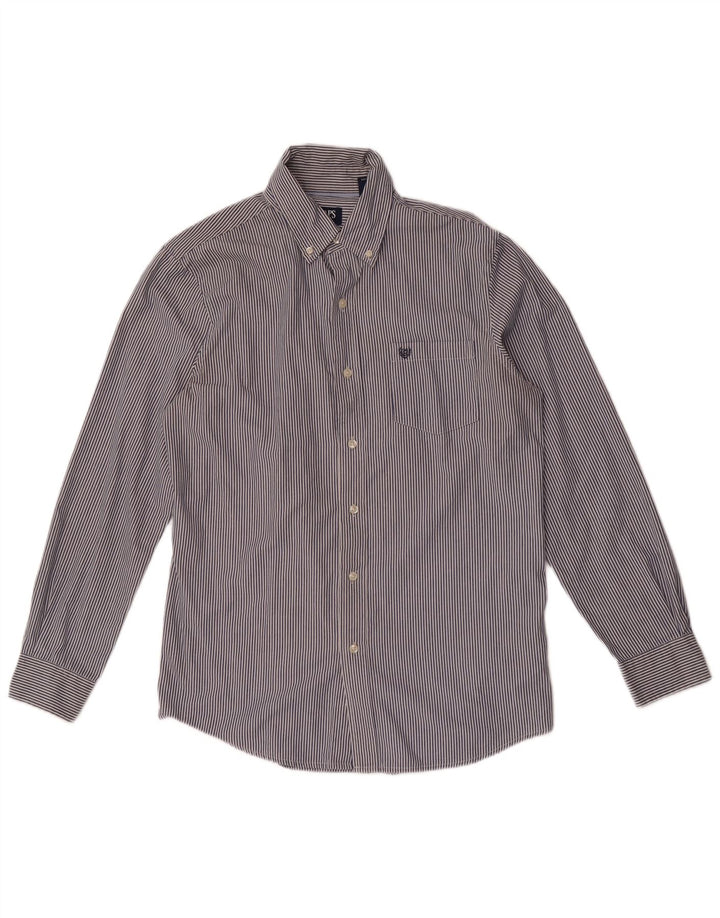Camicia Chaps da uomo di facile manutenzione, cotone gessato medio blu navy