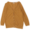Maglione cardigan da donna Fat Face UK 10 piccolo cotone giallo