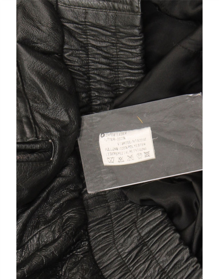 Giacca in pelle vintage da uomo UK 44 2XL Pelle nera