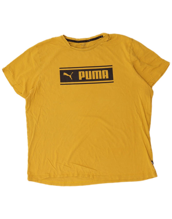 T-shirt grafica da uomo Puma Top 2XL cotone giallo