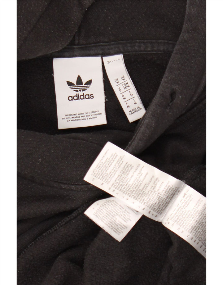Felpa con cappuccio da uomo Adidas media in cotone nero
