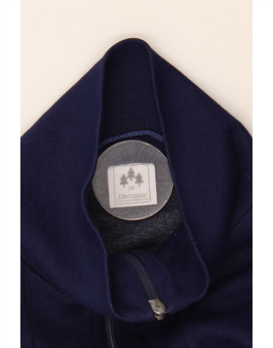 Giacca da ginnastica vintage da uomo XL in acrilico a strisce blu navy