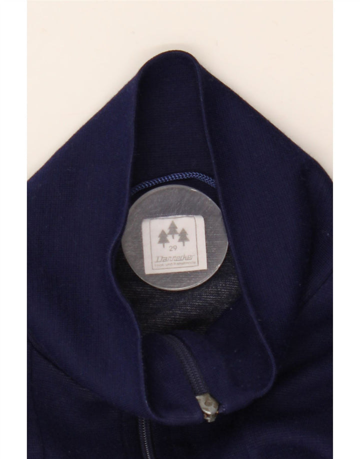 Giacca da ginnastica vintage da uomo XL in acrilico a strisce blu navy