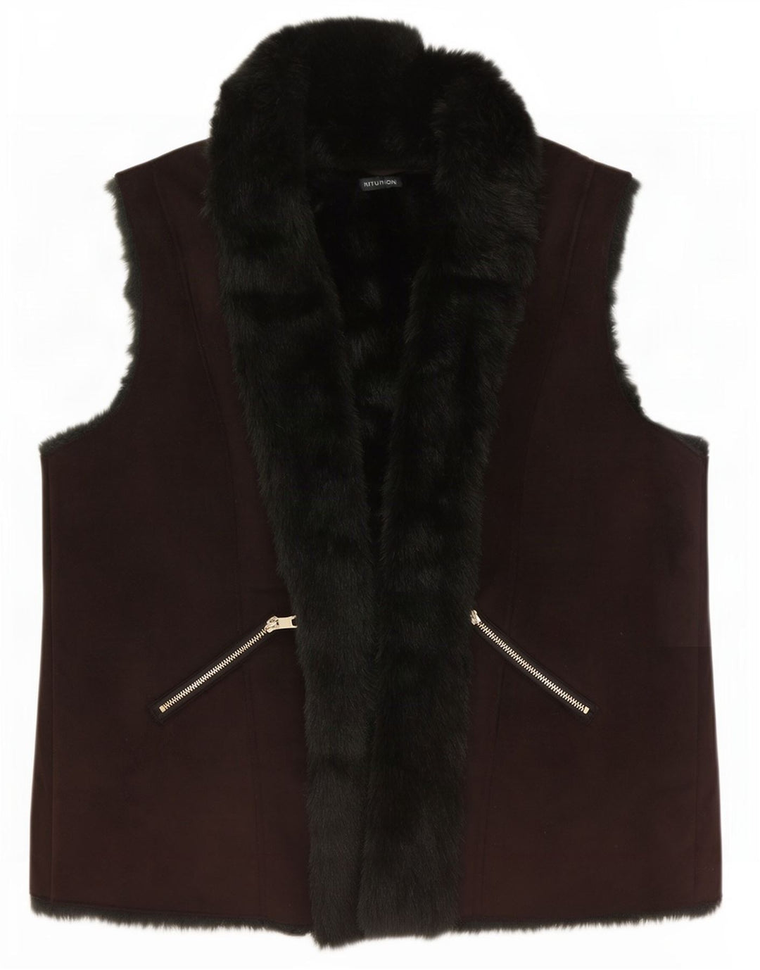 Gilet aperto Sherpa da donna Intuition UK 18 XL Poliestere color block marrone