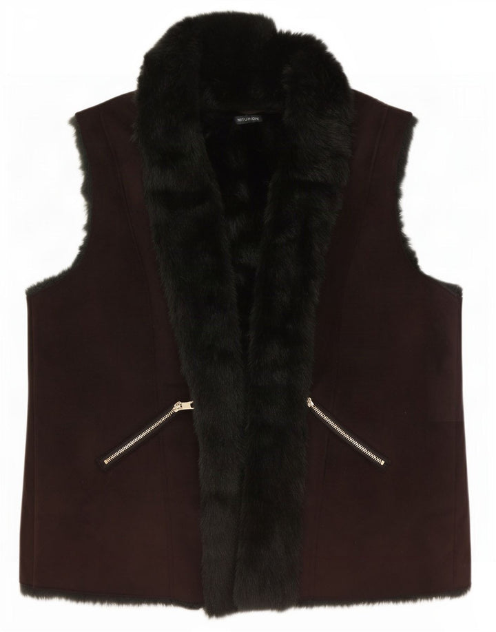 Gilet aperto Sherpa da donna Intuition UK 18 XL Poliestere color block marrone