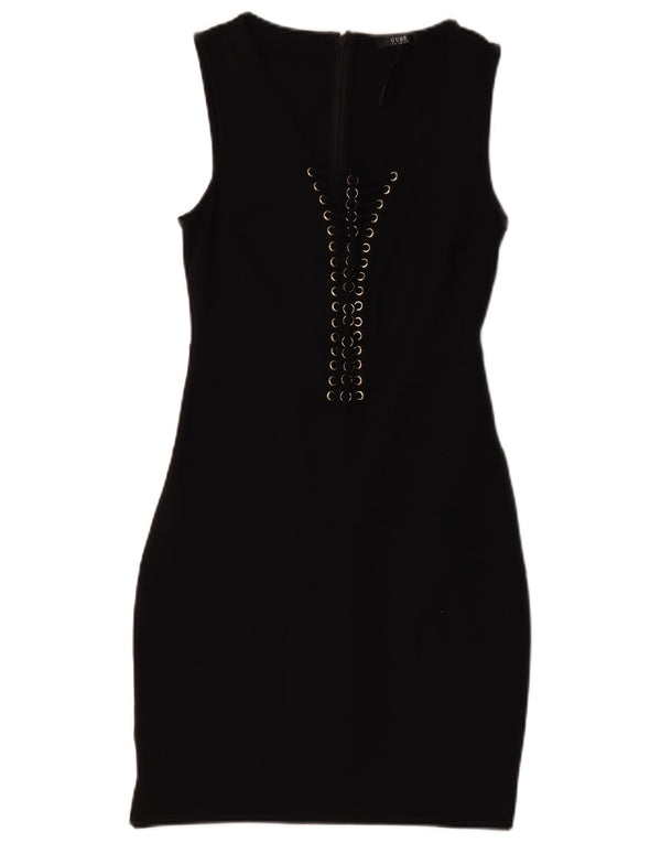Abito aderente senza maniche da donna Guess UK 12 nylon nero medio
