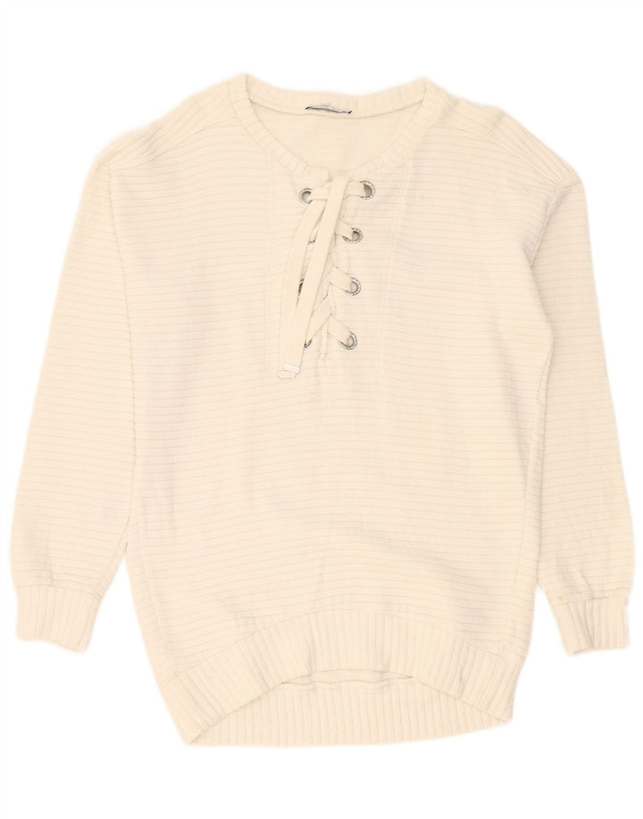 Maglione maglione Zara da donna UK 14 bianco medio