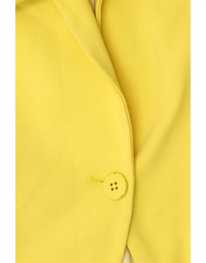 Giacca blazer a 1 bottone da donna Zara UK 10 piccola in cotone giallo
