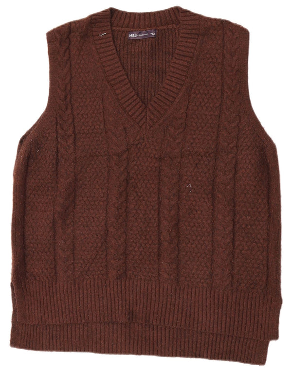 Canotta da donna Marks & Spencer UK 16 grande poliestere marrone