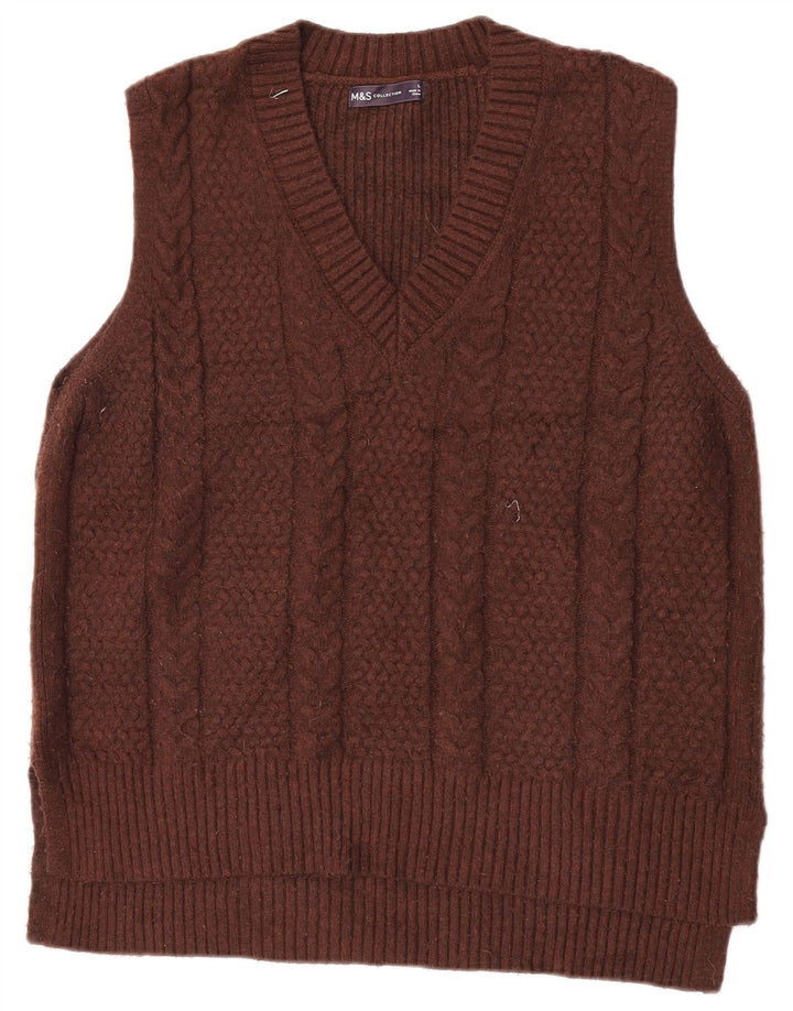 Canotta da donna Marks & Spencer UK 16 grande poliestere marrone