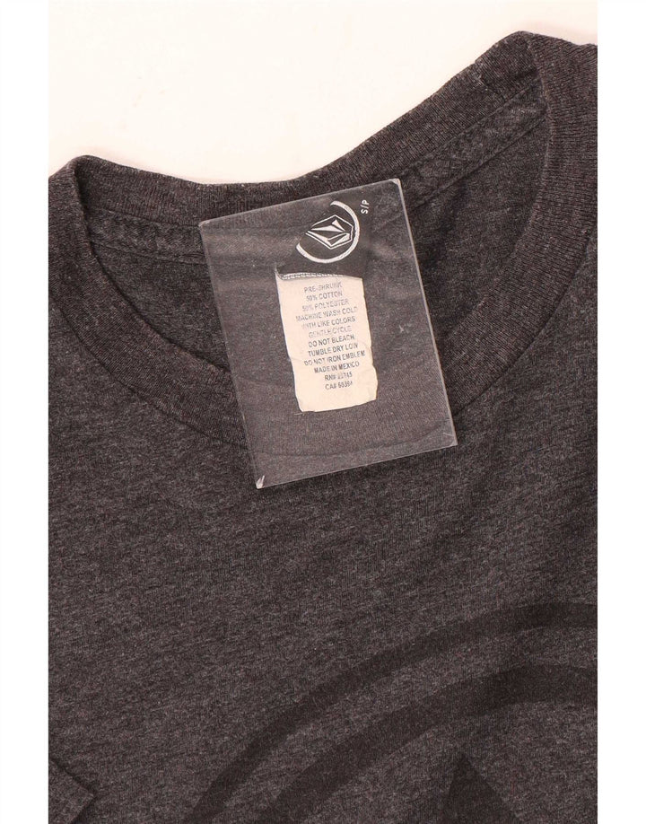 T-shirt grafica da uomo Volcom Top piccola in cotone grigio