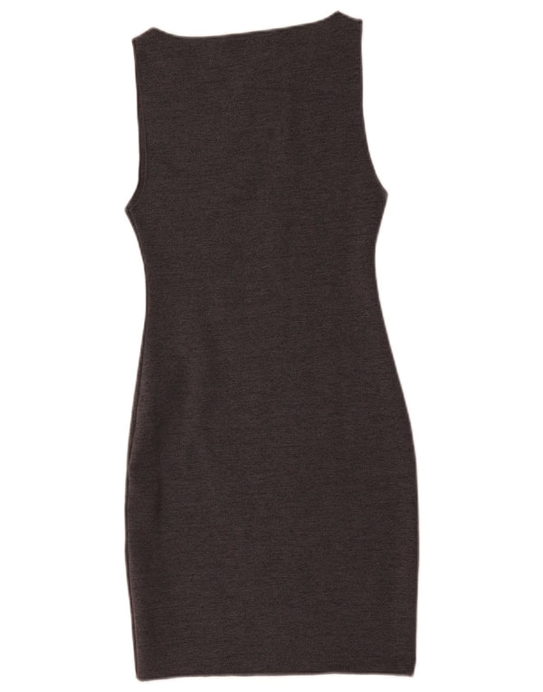 Abito aderente senza maniche da donna Zara UK 8 piccolo grigio