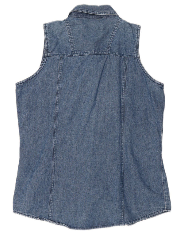 Camicia di jeans senza maniche da donna Brandon & C UK 14 Blu medio