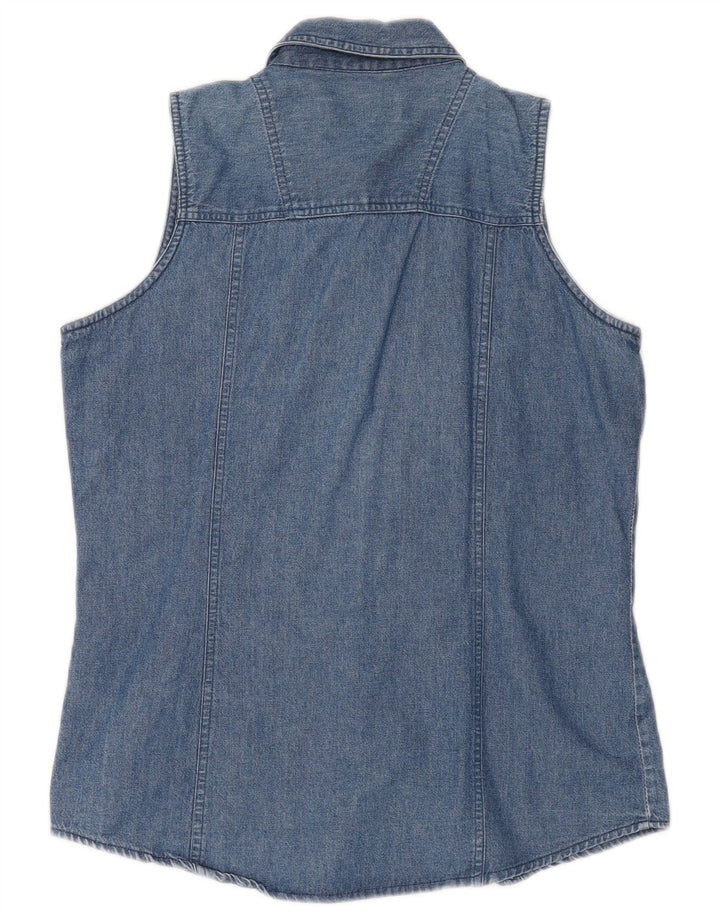 Camicia di jeans senza maniche da donna Brandon & C UK 14 Blu medio
