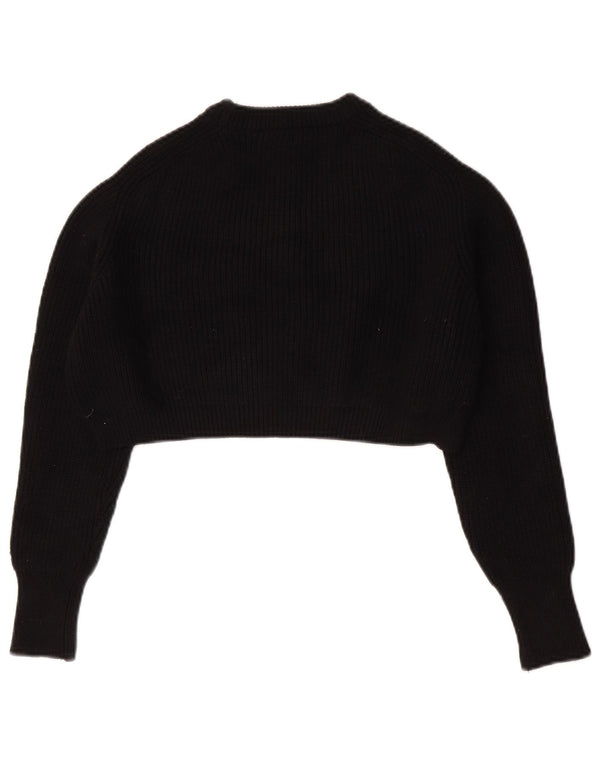 Maglione corto girocollo oversize da donna Zara UK 10 piccolo nero
