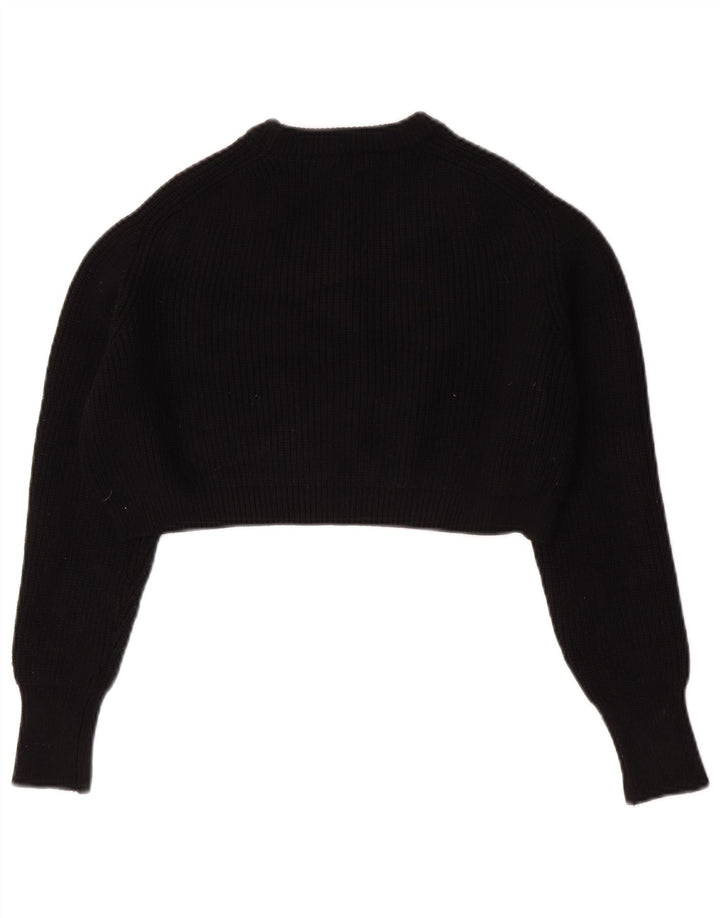 Maglione corto girocollo oversize da donna Zara UK 10 piccolo nero