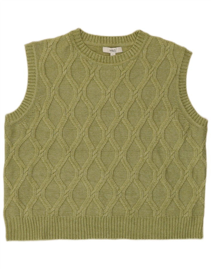 Canotta da donna Marks & Spencer UK 16 grande poliestere verde