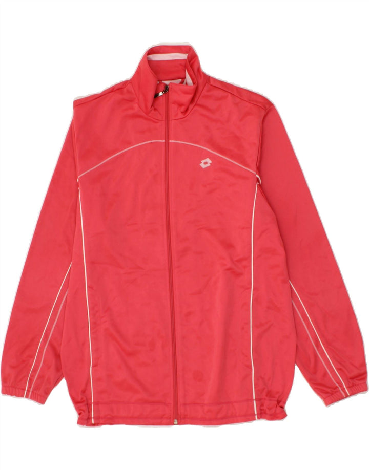 LOTTO Womens Tracksuit Top Jacket UK 16 Large Red Polyester Vintage Lotto and Second-Hand Lotto from Messina Hembry 