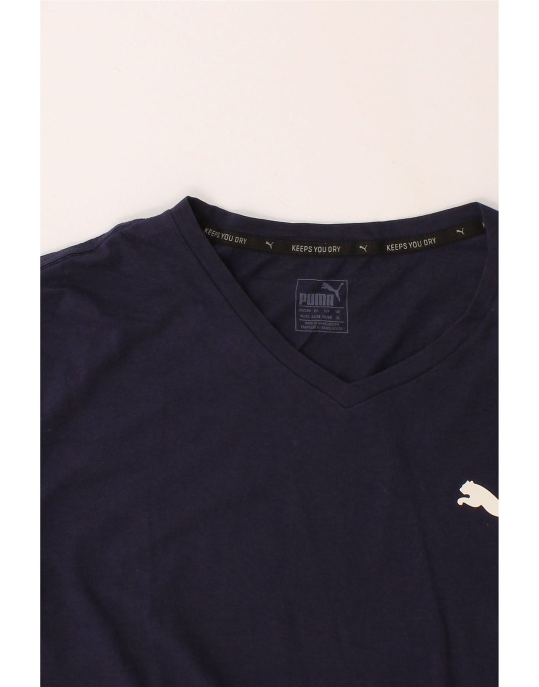 PUMA Mens T-Shirt Top XL Navy Blue Cotton Vintage Puma and Second-Hand Puma from Messina Hembry 